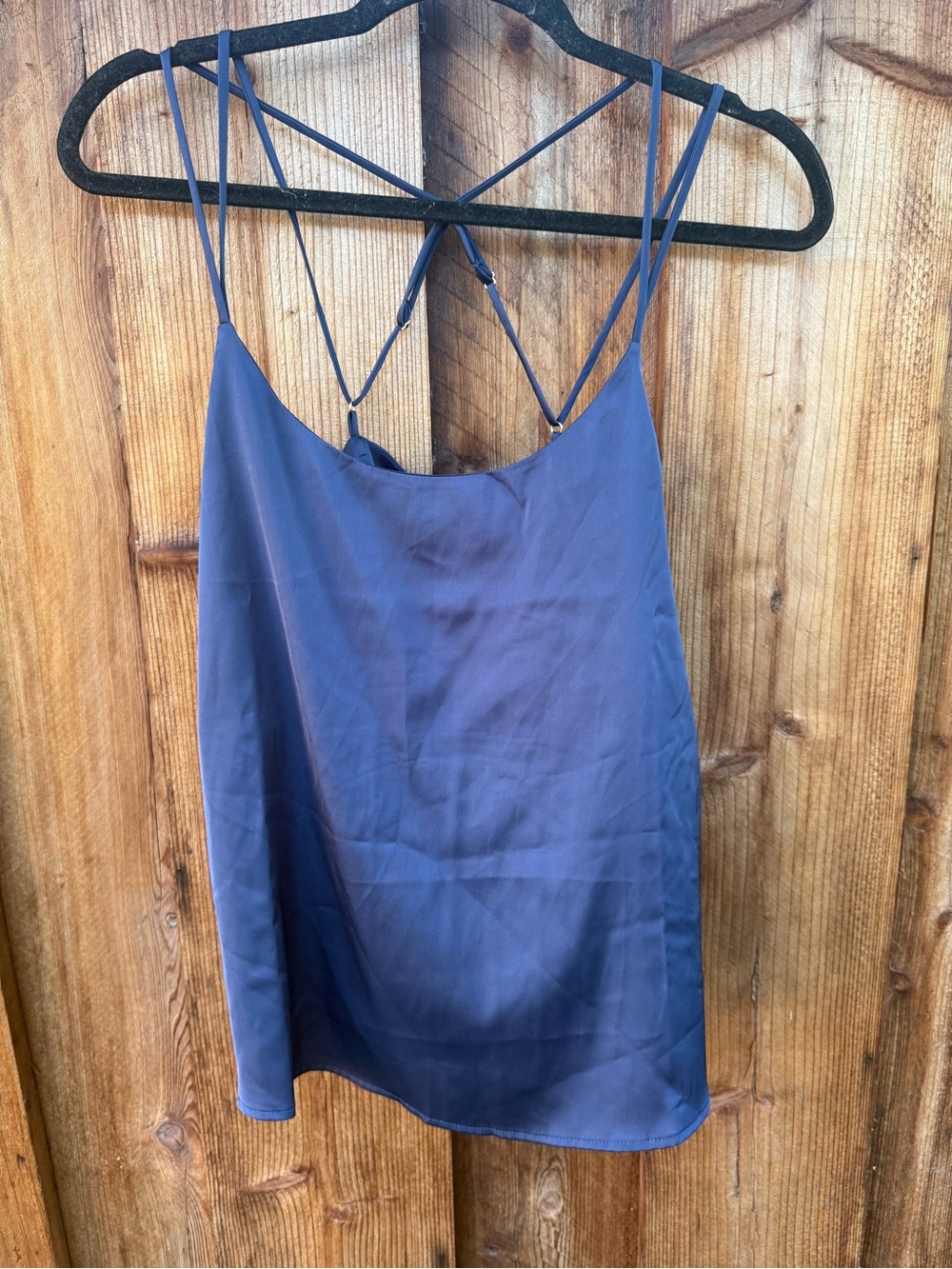 Auden Navy Satin Strappy Cami Tank